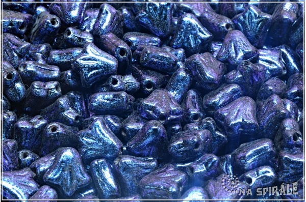 Lily - Lilie, 9x9 mm, Jet Camo Metallic Blue, 12  ks