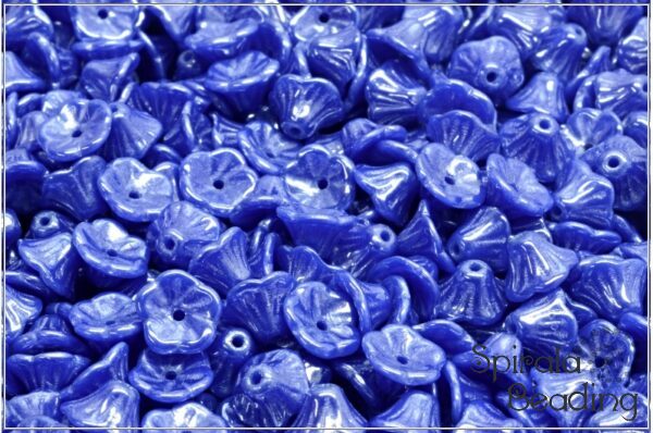 Kytiky - kalky 7x5 mm, Opaque Blue White Luster, 25 ks