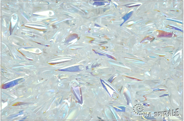 Jazky 10x3 mm, crystal AB, 40 ks