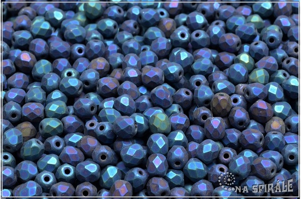 Oh�ovky 4 mm, Metallic Iris Blue Matted, 50 ks