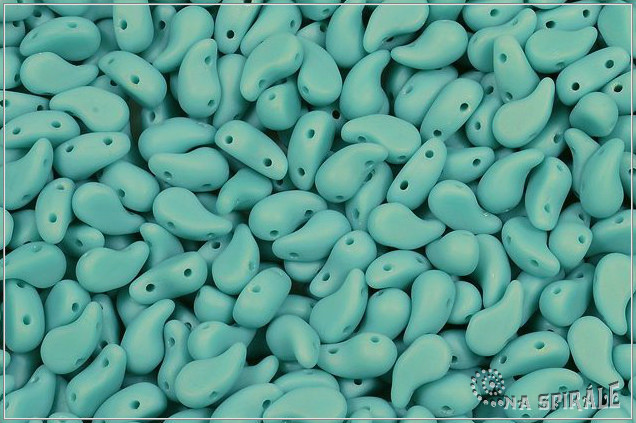 ZoliDuo Right - prav - Opaque Green Turquoise Matted, 20 ks