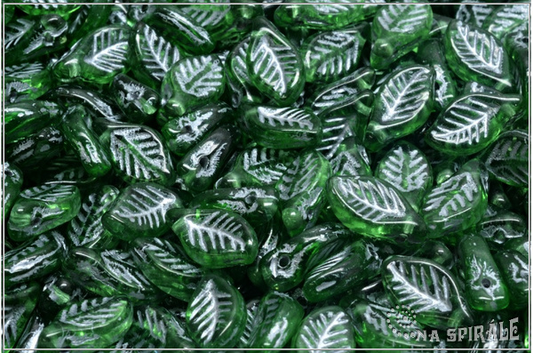 List bobkov 6x12 mm - Green, Silver Wash, 20 ks