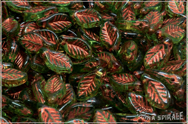 List bobkov 6x12 mm - Green, Copper Wash, 20 ks