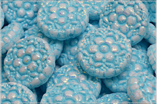 Vesna Coin, 18x18 mm, Chalk Light Blue Wash AB Full, 1 ks