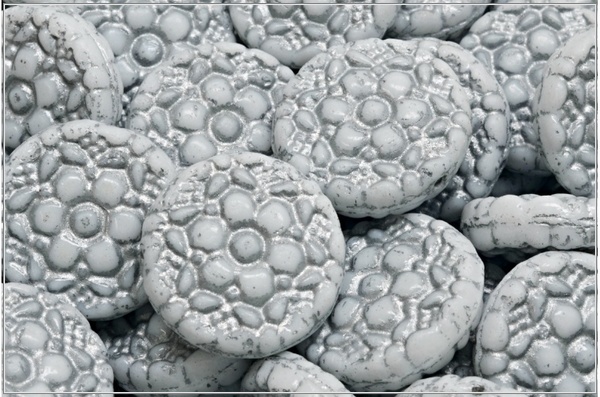 Vesna Coin, 18x18 mm, Chalk Silver Wash, 1 ks