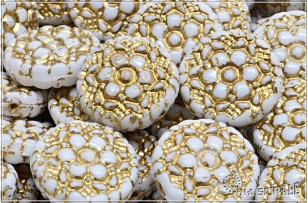 Vesna Coin, 18x18 mm, Chalk Gold Wash, 1 ks