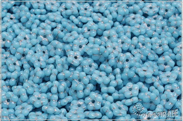 Kyti�ky - pomn�nky 5 mm, Opaque Sky Blue Light Copper Wash, 50 ks