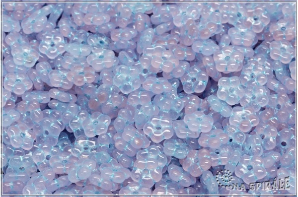 Kyti�ky - pomn�nky 5 mm, Crystal Light Pink Bicolor Light Blue Wash, 50 ks