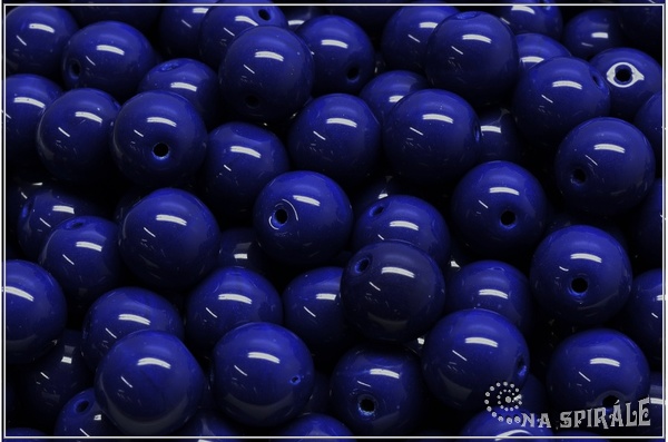 Kuliky 8 mm, Opaque Dark Blue, 16 ks