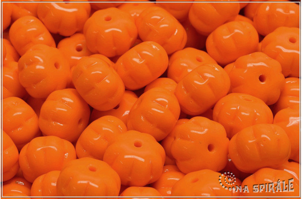Dn - Pumpkin 8x11 mm, opaque orange, 5 ks