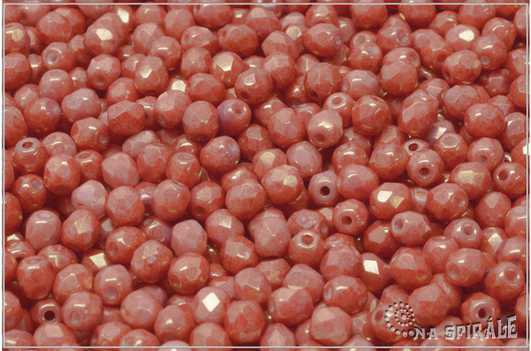 Ohovky 4 mm, Chalk Red Luster, 50 ks