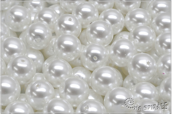 Kuliky 10 mm, White-Cream Pearl, 6 ks