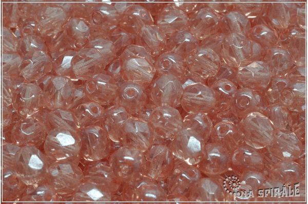 Oh�ovky 6 mm, Transparent Rosaline White Luster, 20 ks