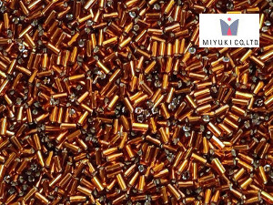 MIYUKI Bugle 3 mm, Silver Lined Dark Topaz, BGL1-0005, 10 g