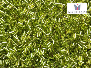 MIYUKI Bugle 3 mm, Silver Lined Chartreuse, BGL1-0014, 10 g