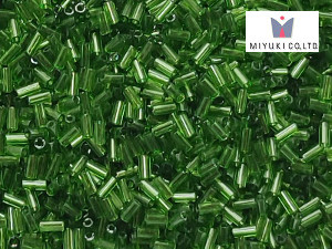 MIYUKI Bugle 3 mm, Transparent Olive, BGL1-0158, 10 g