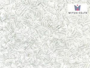 MIYUKI Bugle 3 mm, White Ceylon, BGL1-528, 10 g
