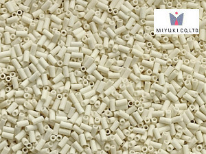 MIYUKI Bugle 3 mm, Matted Opaque Cream, BGL1-2021, 10 g