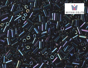 MIYUKI Bugle 3 mm, Metallic Dark Blue Iris, BGL1-0452, 10 g