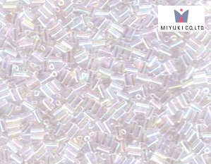 MIYUKI Bugle 3 mm, Crystal AB, BGL1-054, 10 g