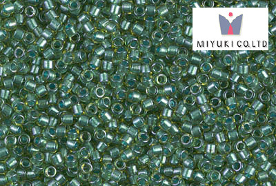 Miyuki Delica, Sparkling Lt Green Lined Topaz DB0917, 5 g