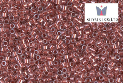 Miyuki Delica, Copper Learl Lined Pink Mist DB1704, 5 g