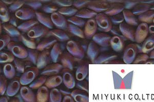 Miyuki Long Magatama, Matte Tr Dark Topaz AB, LMA-134FR, 5 g