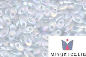 Miyuki Long Magatama, Matte Tr Crystal AB, LMA-131FR, 5 g