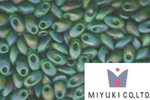 Miyuki Long Magatama, Matte Tr Green AB, LMA-146FR, 5 g