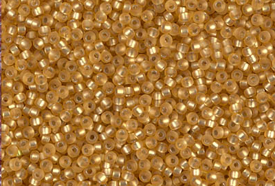 Miyuki Round Matted Silver Lined Dk Gold, MRR-15-0004F, 5 g