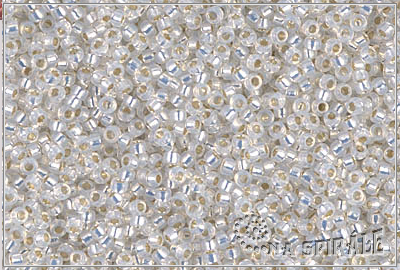 Miyuki Round Gilt Lined White Opal, MRR-15-0551, 5 g