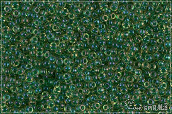 Miyuki Round Emerald Lined Topaz AB, MRR-15-0331, 5 g