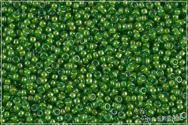 Miyuki Round Lined Pea Green Luster, MRR-15-2240, 5 g
