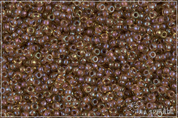 Miyuki Round Mauve Lined Lt Topaz Luster, MRR-15-0379, 5 g