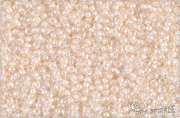 Miyuki Round Pale Peach Lined Crystal AB, MRR-15-0281, 5 g