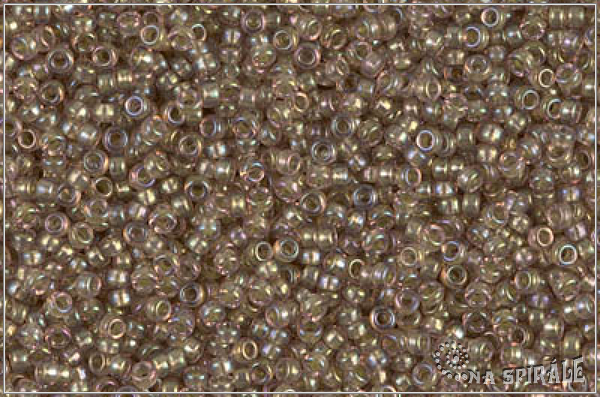 Miyuki Round Spkl Taupe Lined Smoky Amethyst AB, MRR-15-1837, 5 g