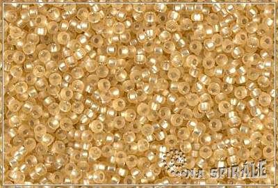 Miyuki Round Matted Silver Lined Gold, MRR-15-0003F, 5 g