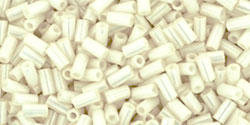 TOHO Bugles 3 mm Opaque Lustered Navajo White, TB-01-122, 10 g
