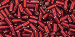 TOHO Bugles 3 mm Silver-Lined Frosted Ruby, TB-01-25CF, 10 g