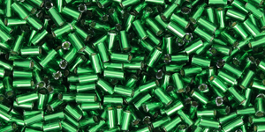 TOHO Bugles 3 mm Silver-Lined Grass Green, TB-01-27B, 10 g