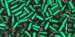 TOHO Bugles 3 mm Silver-Lined Green Emerald, TB-01-36, 10 g