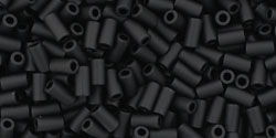 TOHO Bugles 3 mm Opaque Frosted Jet, TB-01-49F, 10 g