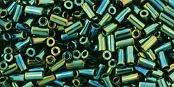 TOHO Bugles 3 mm Metallic Iris Green/Brown, TB-01-84, 10 g