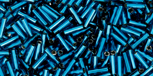TOHO Bugles 6 mm Silver-Lined Aqua, TB-02-23BD, 10 g