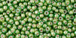 TOHO Inside-Color Luster Peridot/Opaque White Lined, TR-11-1046, 10 g