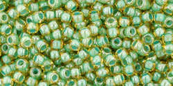 TOHO Inside-Color Topaz/Mint Julep Lined, TR-11-380, 10 g