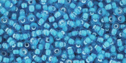 TOHO Inside-Color Aqua/White Lined, TR-11-931, 10 g