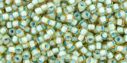 TOHO Inside-Color Rainbow Lt Topaz/Sea Foam Lined, TR-11-952, 10 g