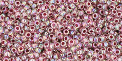 TOHO Inside-Color-Rain Crystal/Strawberry Lined, TR-15-771, 5 g