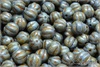 Meloun - melon bead 8 mm, Chalk Herbs&Spices Sage, 12 ks